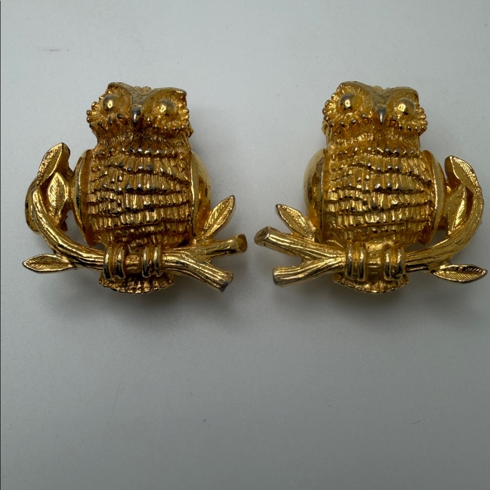Sculptural Mimi Di N 1975 Princess Niscemi Owl Belt Buckle Gold EC